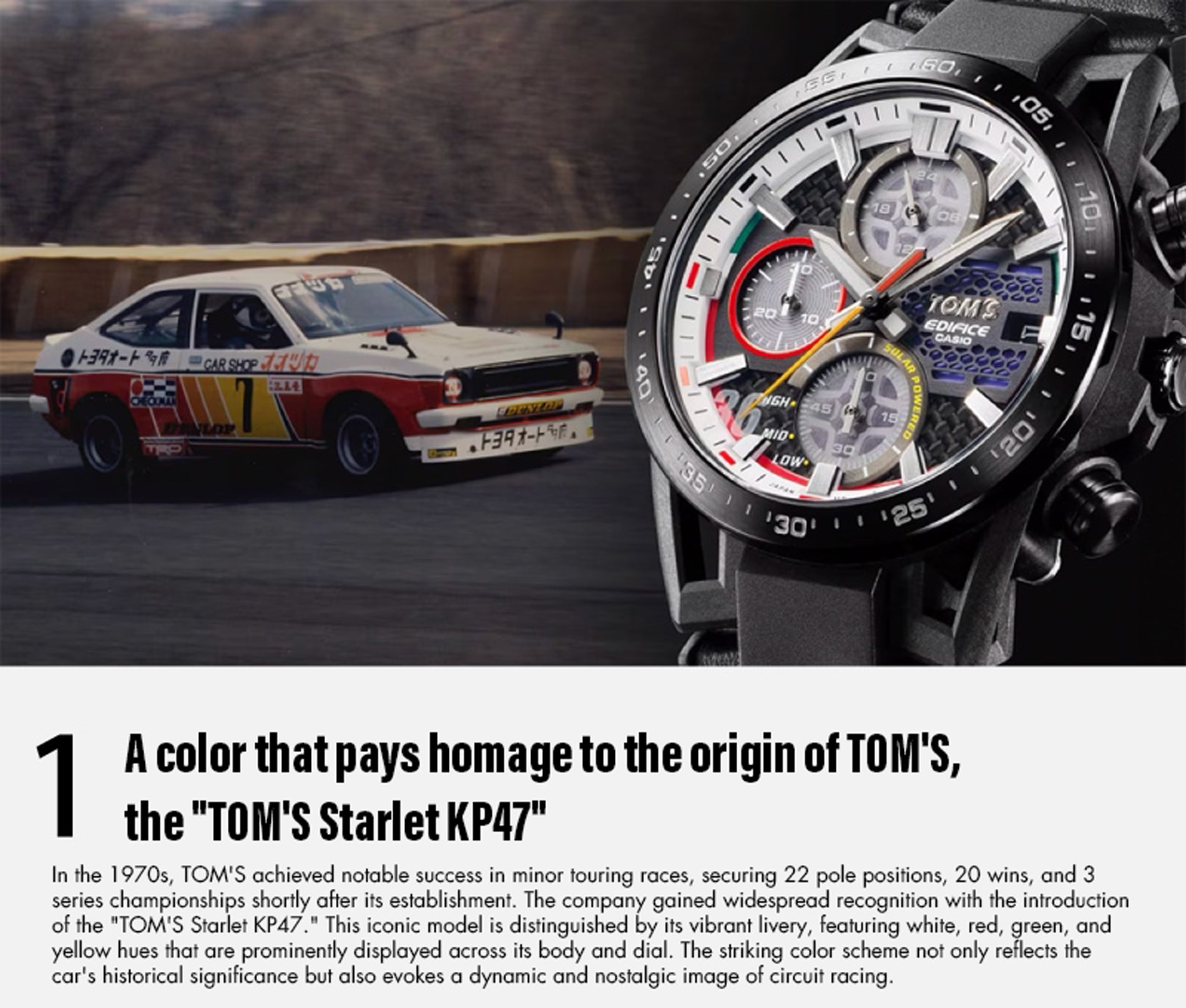 TOM'S Racing - 50th Anniversary TOM'S x EDIFICE KP47 Collaboration Watch ** IN STOCK **