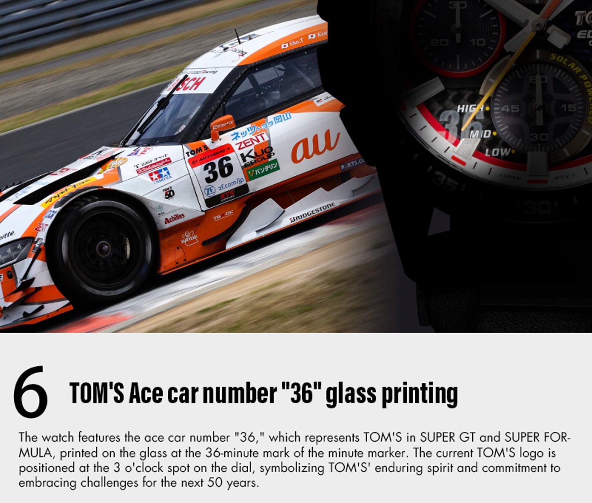 TOM'S Racing - 50th Anniversary TOM'S x EDIFICE KP47 Collaboration Watch ** IN STOCK **