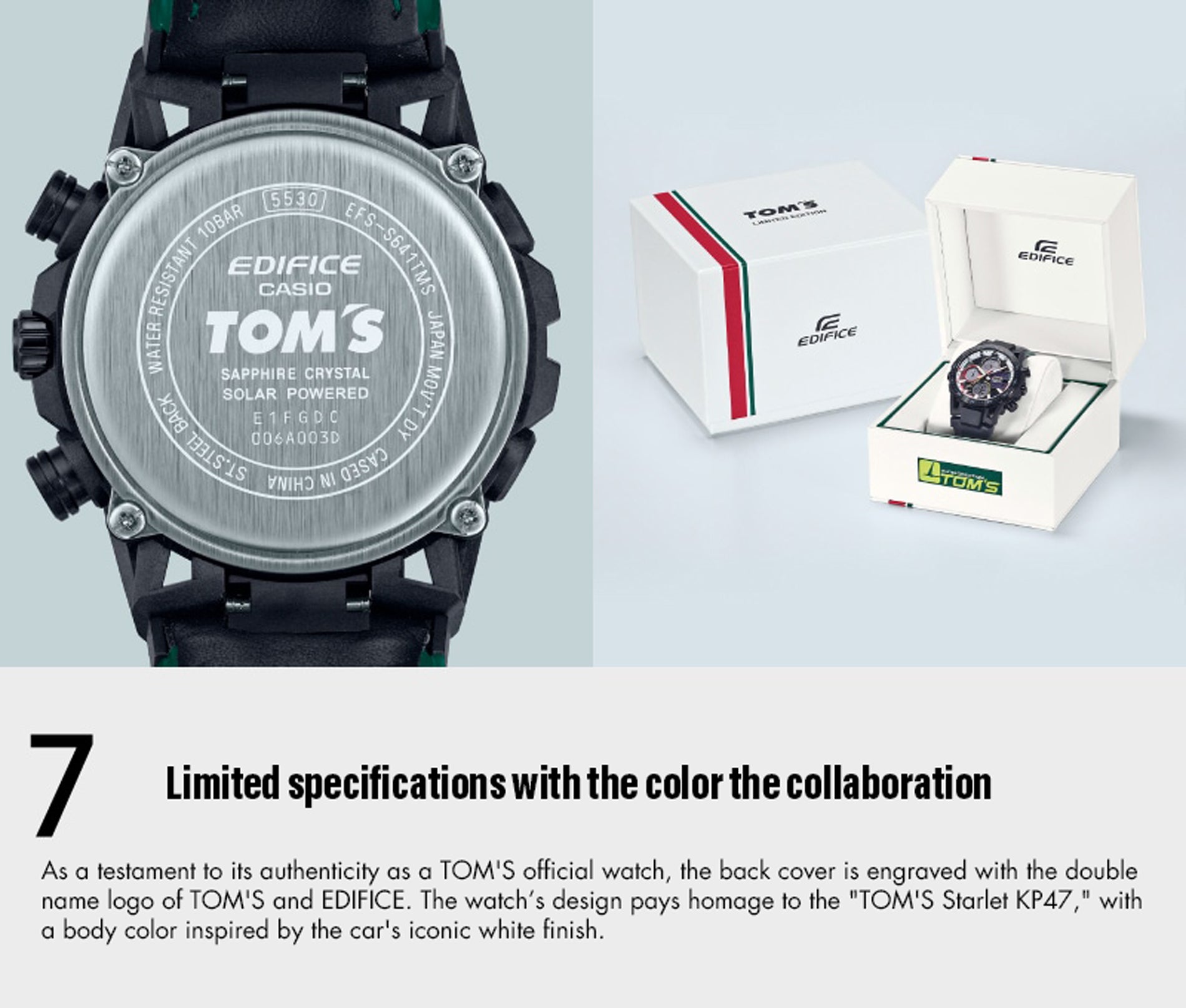 TOM'S Racing - 50th Anniversary TOM'S x EDIFICE KP47 Collaboration Watch ** IN STOCK **