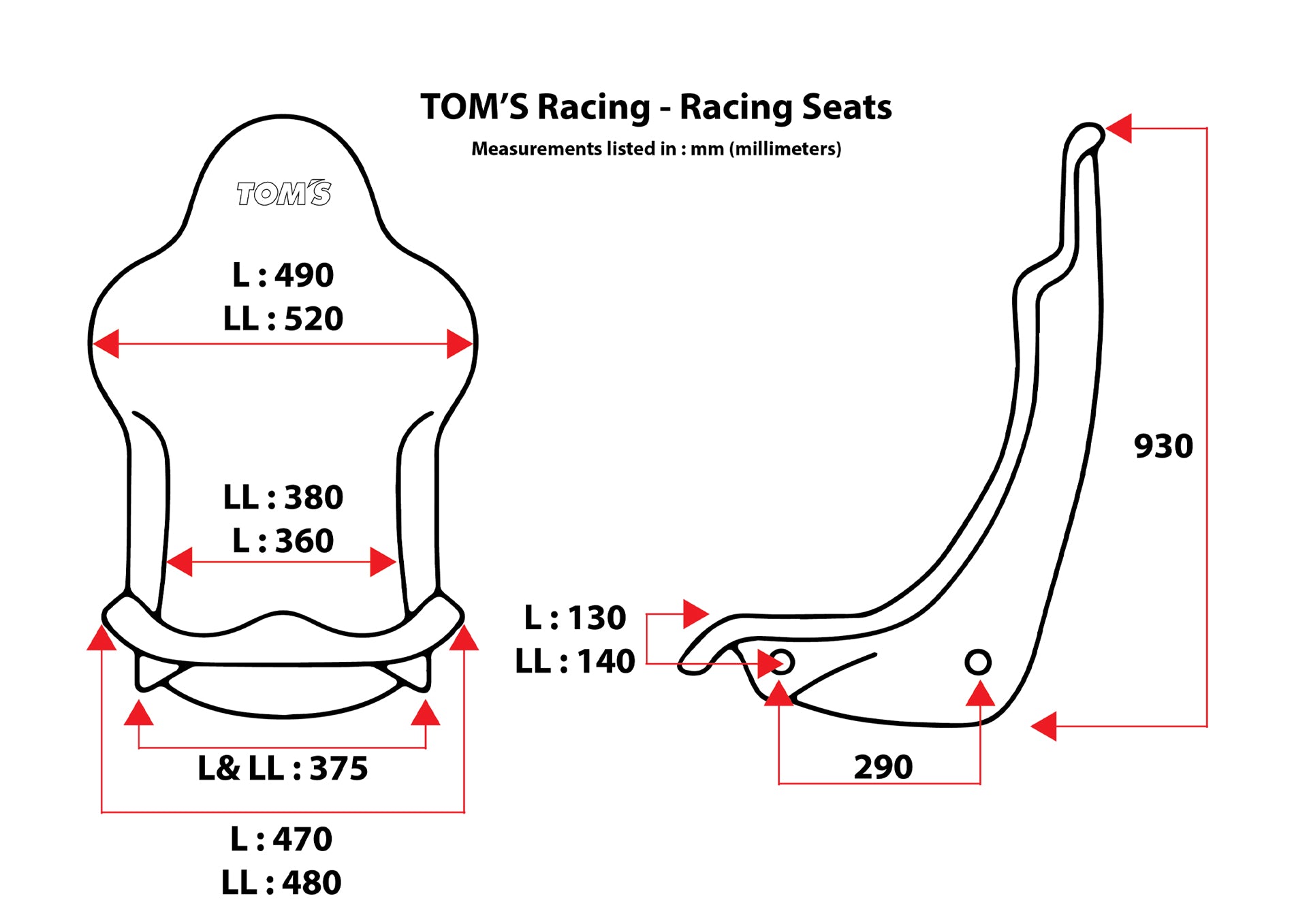 TOM'S Racing - TOM'S HERITAGE EDITION Bucket Seats (Carbon Kevlar)